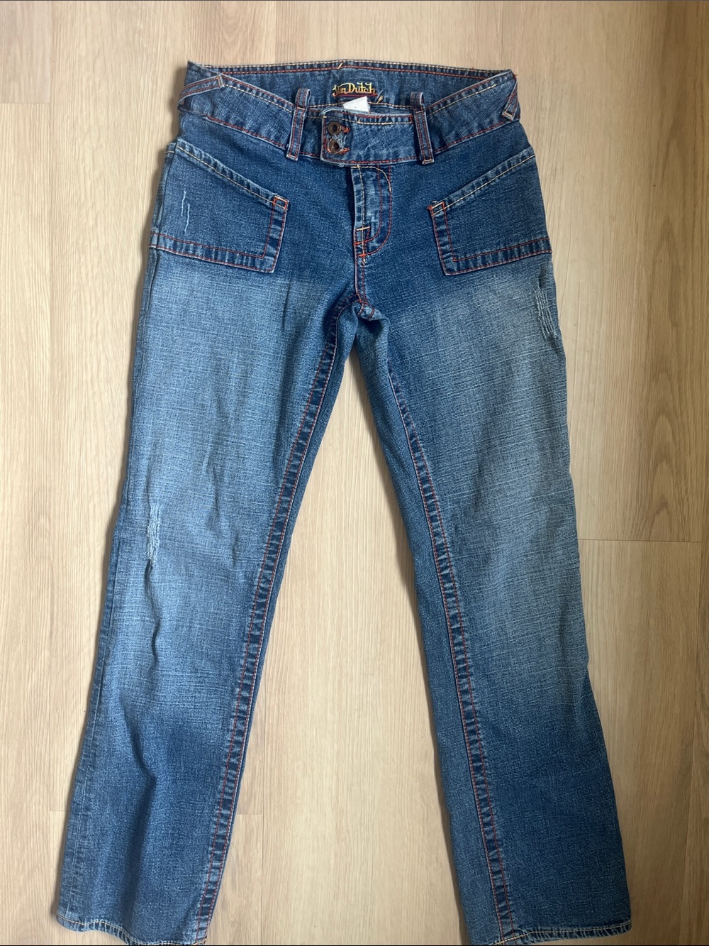 Vintage Y2K Von Dutch Women’s Blue Denim Blue Jeans Levi Octane Crop